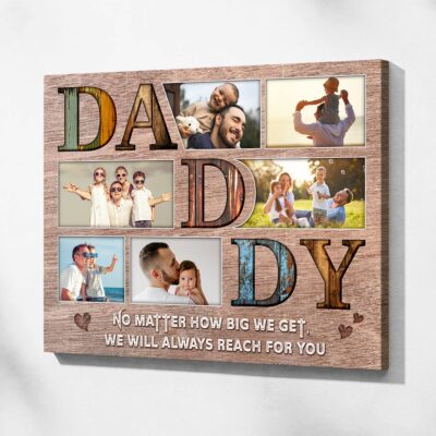Dad Photo Collage Gift Fathers Day Custom Canvas Print