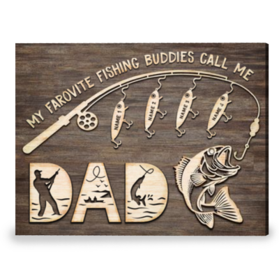 Father's Day Gift For Dad Who Loves Fishing Personalized Canvas Print