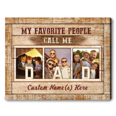 Custom Dad Photo Gift Unique Fathers Day Canvas Wall Art