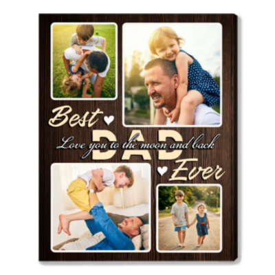Dad Photo Gift Custom Fathers Day Canvas Print