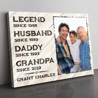 Unique Father's Day Gift Legend Husband Daddy Grandpa Customized Canvas Print
