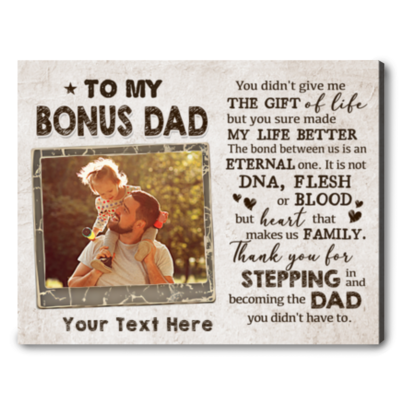 Bonus Dad Fathers Day Gift Personalized Photo Canvas Wall Art
