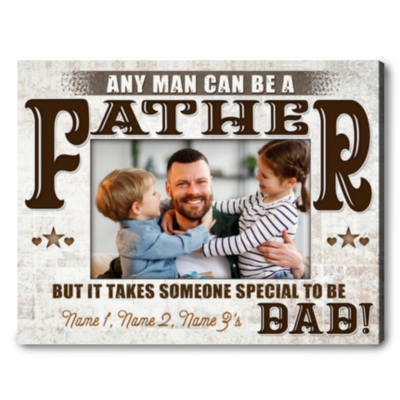 Meaningful Dad Birthday Gift Idea Custom Father Photo Canvas Wall Art