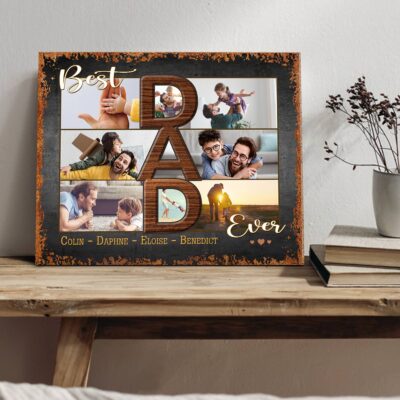 Best Dad Ever Fathers Day Photo Collage Canvas Print