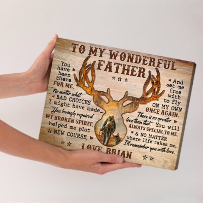 Personalized Hunting Fathers Day Gift Hunter Dad Photo Canvas Print