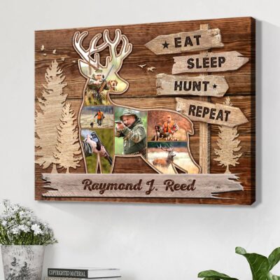 Custom Deer Hunting Collage Canvas Gift Idea For Hunter