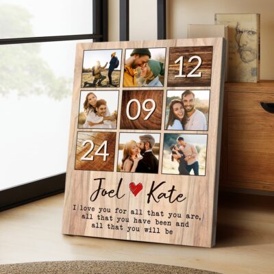 Husband Gift From Wife Customized Couple Anniversary Photo Canvas Print