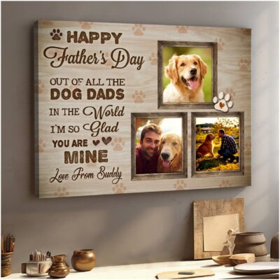Father's Day Gift Ideas Custom Dog Dad Canvas Print