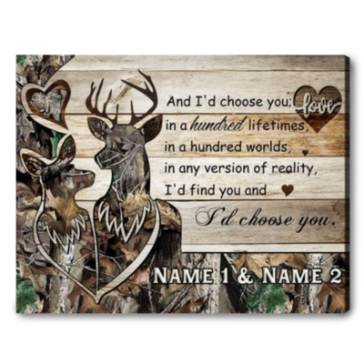 Unique Anniversary Gift For Hunters Custom Hunting Couple Canvas Print