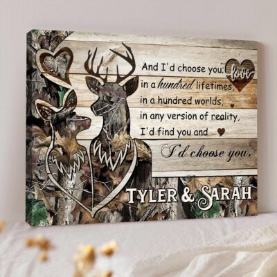 Unique Anniversary Gift For Hunters Custom Hunting Couple Canvas Print