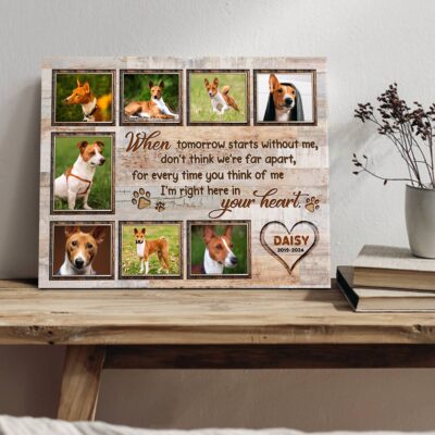 Pet Memorial Photo Collage Custom Dog Lovers Canvas Print