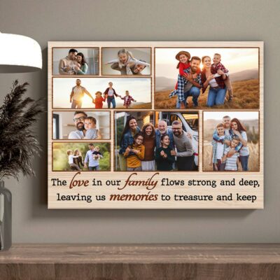 Family Photo Collage Gift Custom Canvas Wall Art Decor