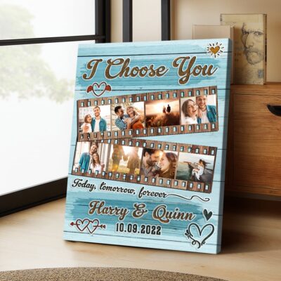 Personalized Couple Photo Collage Wedding Keepsake Canvas Print