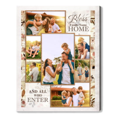 Family Photo Collage Wall Decor Customized Canvas Print