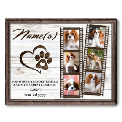 Custom Pet Keepsake Canvas Print Memorial Gift Dog Loss