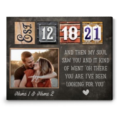 Unique Gift for Couple Custom Special Dates Canvas Print