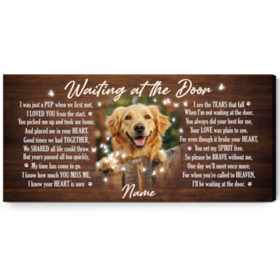 Memorial Passing Gift For Dog Lover Customized Photo Canvas Wall Art