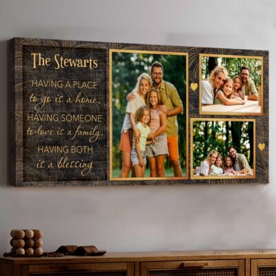 Custom Family Photo Wall Hanging Canvas Print For Home Decor