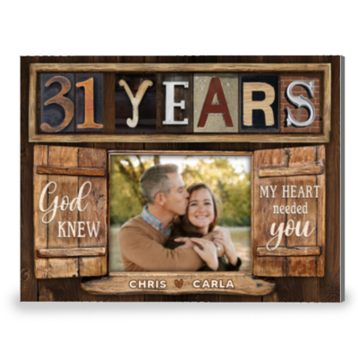 Custom Year Anniversary Gift For Couple Personalized Canvas Photo Print