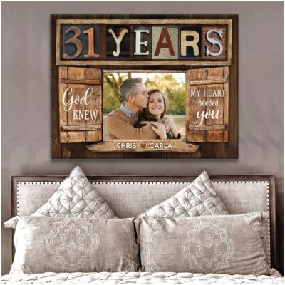 Custom Year Anniversary Gift For Couple Personalized Canvas Photo Print