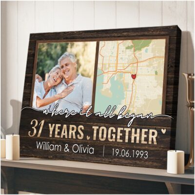 Where It All Began Custom Year Anniversary Canvas Photo Print Gift For Couple