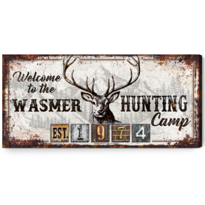 Personalized Hunting Camp Canvas Wall Art Hunters Gift For Home Decor