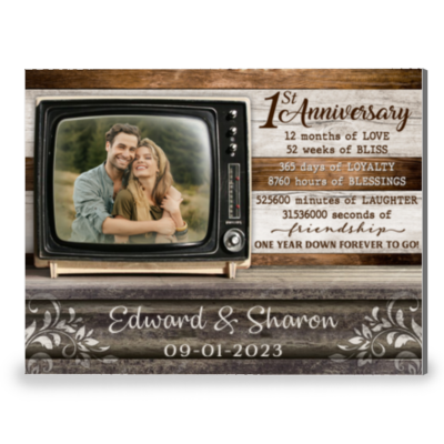 Anniversary Gift Time Counting For Couple Canvas Wall Art