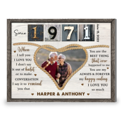 Anniversary Gift Custom Number Of Year Canvas Photo Prints