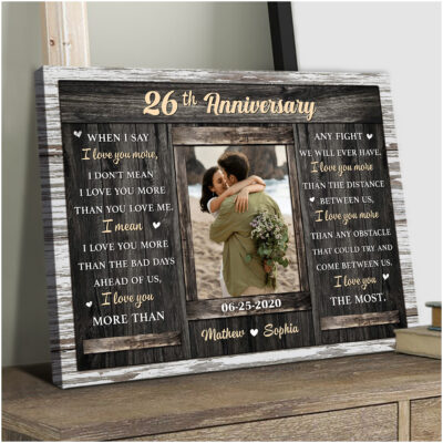 Happy 26th Anniversary Gift Custom Couple Canvas Photo Prints