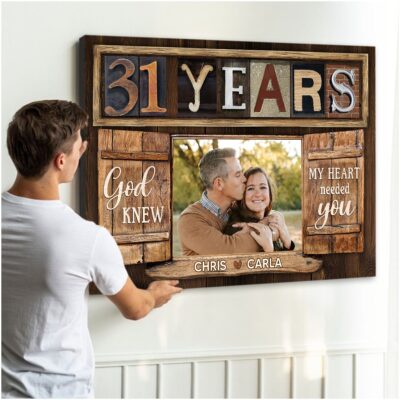 Loving 31 Years Anniversary Gift Window Frame Canvas Photo Print