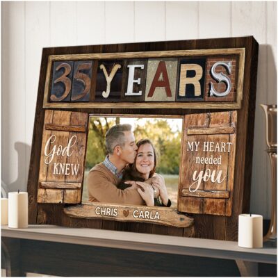Loving 35 Years Anniversary Gift Window Frame Canvas Photo Print