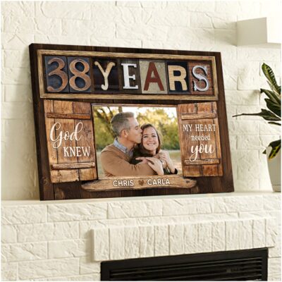 Loving 38 Years Anniversary Gift Window Frame Canvas Photo Print