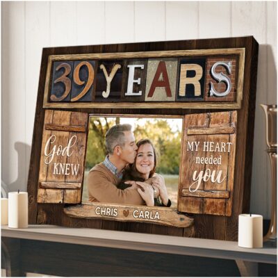 Loving 39 Years Anniversary Gift Window Frame Canvas Photo Print