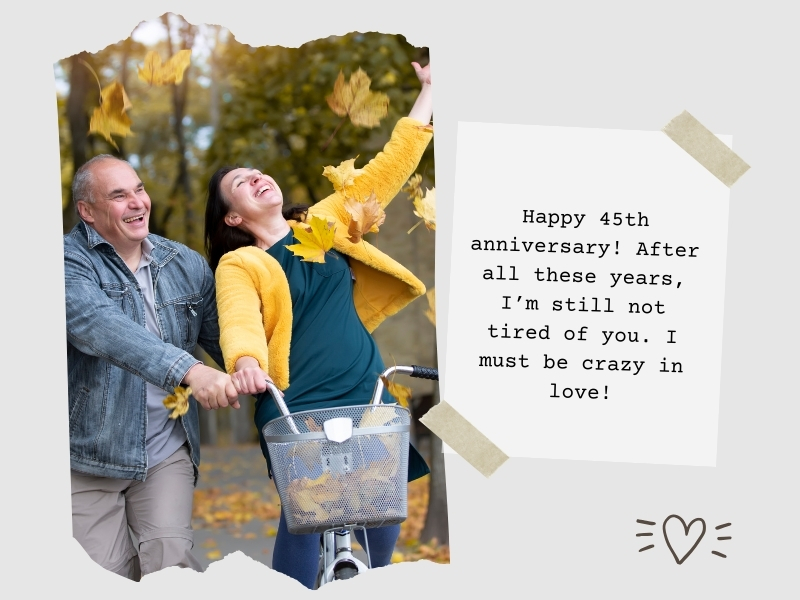 Hilarious quotes for 45th wedding anniversary