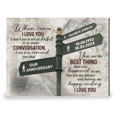 Street Sign Custom Names 31st Anniversary Canvas Print