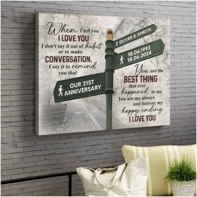 Street Sign Custom Names 31st Anniversary Canvas Print