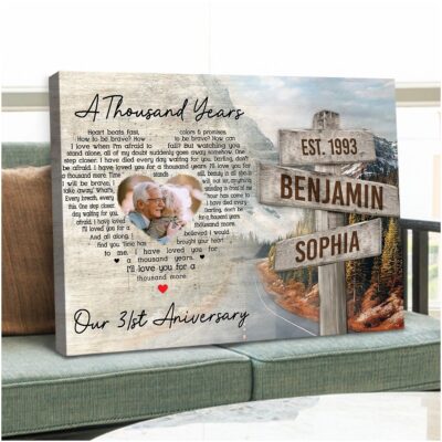 Heart-Shape Custom Song Lyric Enchanting 31st Anniversary Gift For Couple