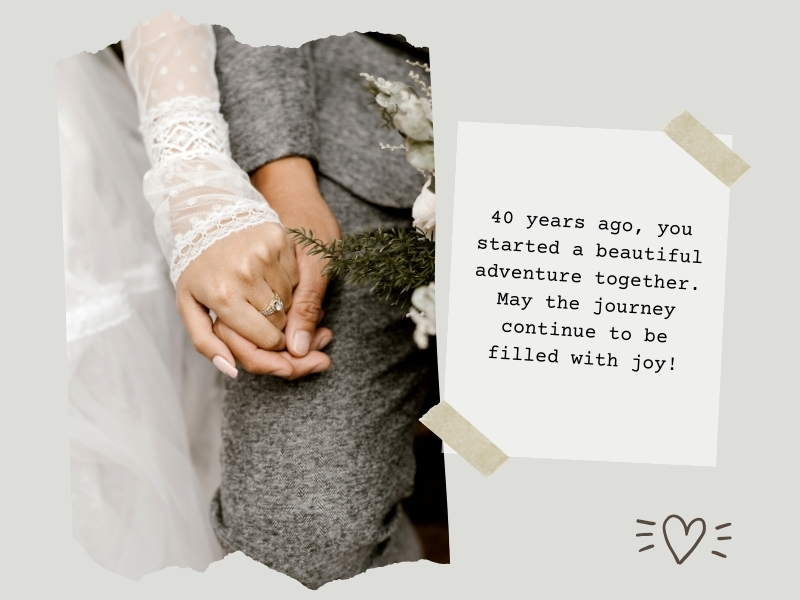 Touching 40th-anniversary wishes for couples