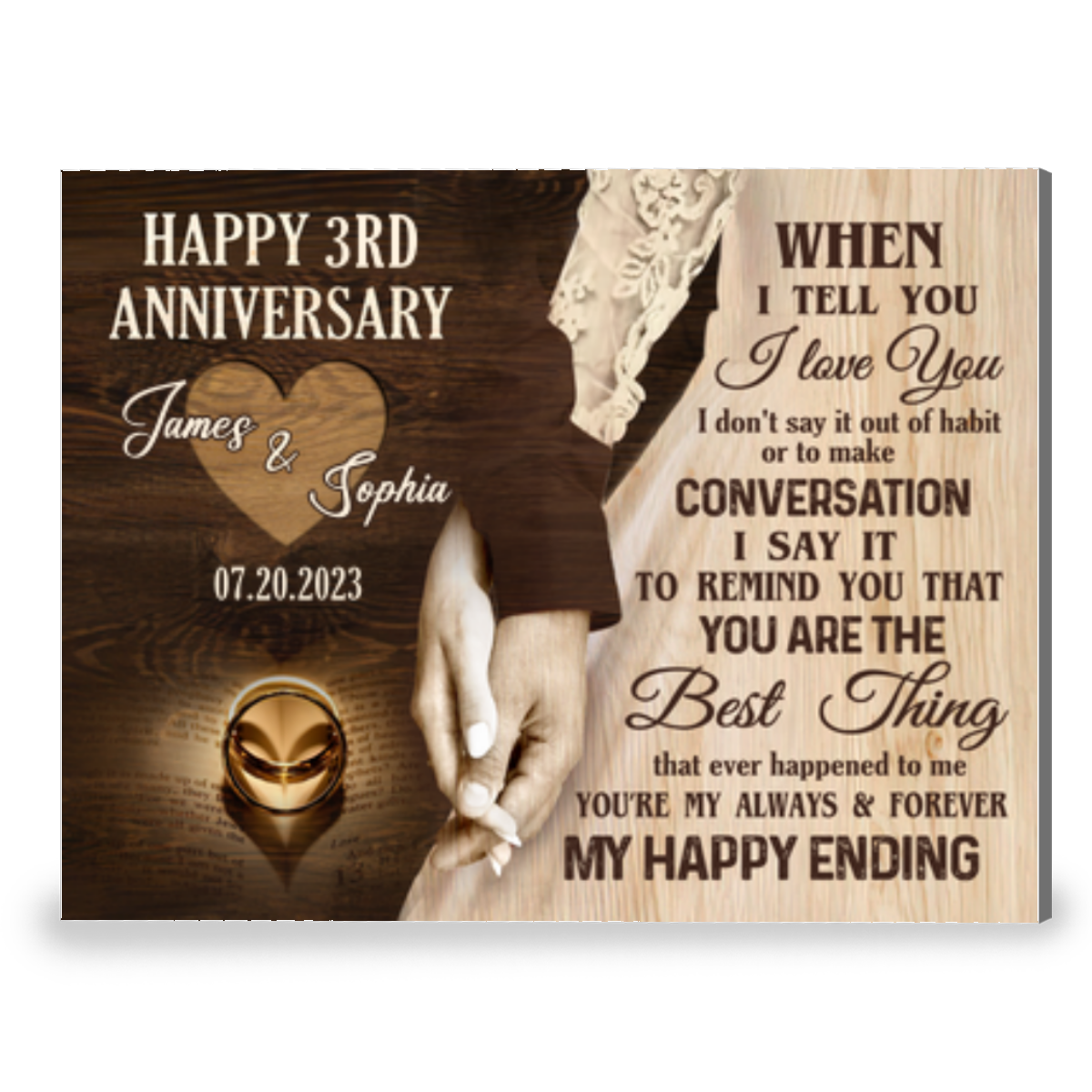 3rd wedding shops anniversary for wife