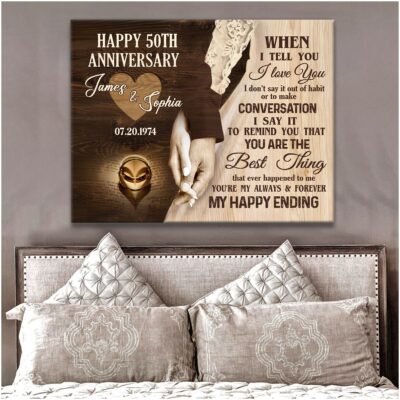 Happy 50th Wedding Anniversary Canvas Print Meaningful Gift For Couple