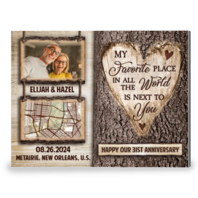 My Favorite Place Happy 31st Anniversary Gift For Couple Custom Canvas Photo Print