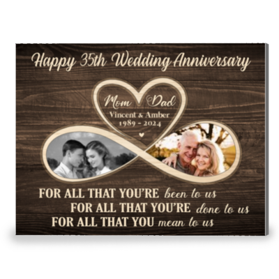 Everlasting Love Happy 35th Wedding Anniversary Canvas Print Gift For Mom And Dad
