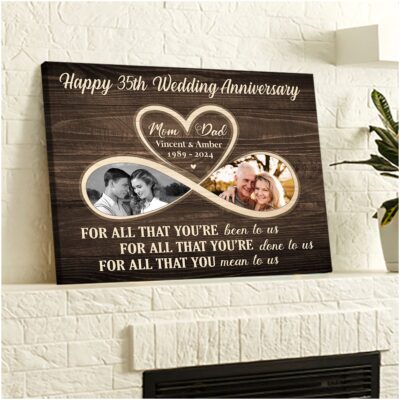 Everlasting Love Happy 35th Wedding Anniversary Canvas Print Gift For Mom And Dad