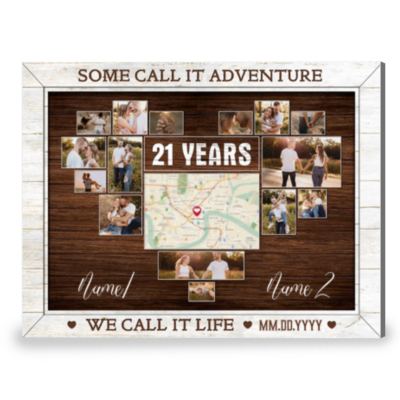 21st Anniversary We Call It Life Custom Photos Canvas Print