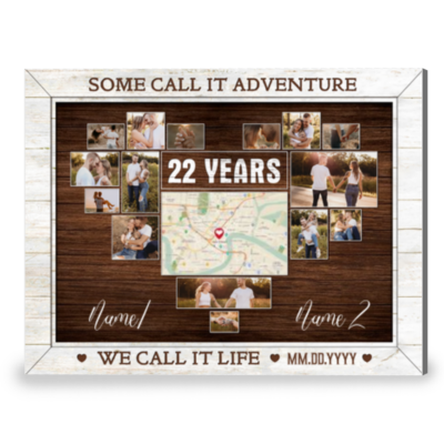 22nd Anniversary We Call It Life Custom Photos Canvas Print