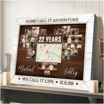 22nd Anniversary We Call It Life Custom Photos Canvas Print