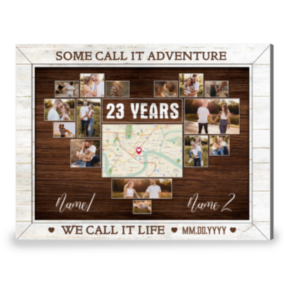 23rd Anniversary We Call It Life Custom Photos Canvas Print