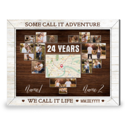 24th Anniversary We Call It Life Custom Photos Canvas Print