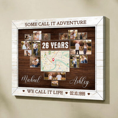 26th Anniversary We Call It Life Custom Photos Canvas Print