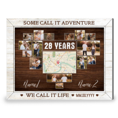 28th Anniversary We Call It Life Custom Photos Canvas Print